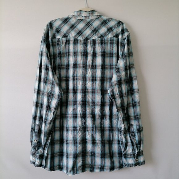 American Eagle Outfitters Mens Multicolor Long Sleeve Button-Up Shirt Size XXL - Picture 4 of 6
